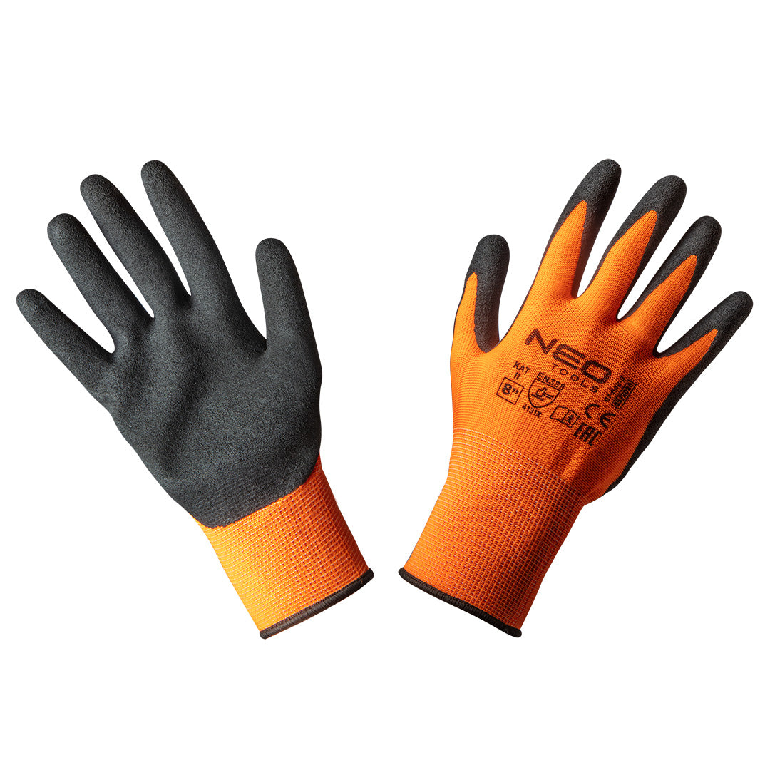 Pracovné rukavice, polyester s nitrilovým povlakom (pieskové),4131X, veľkosť 8 od NEO TOOLS nájdeš na naravis.sk