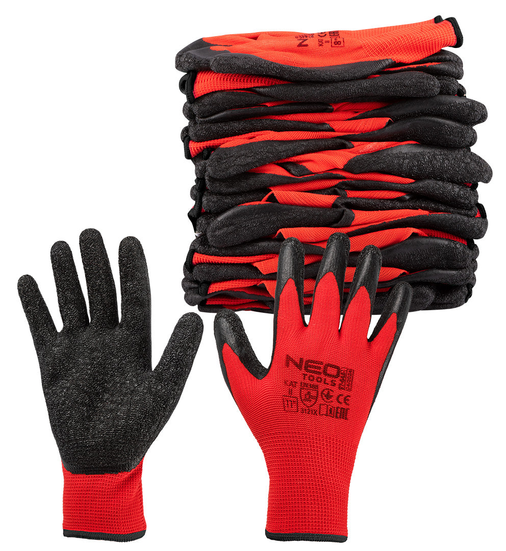 Pracovné rukavice, polyester s latexovým povlakom (krincle),3121X, veľkosť 11 od NEO TOOLS nájdeš na naravis.sk