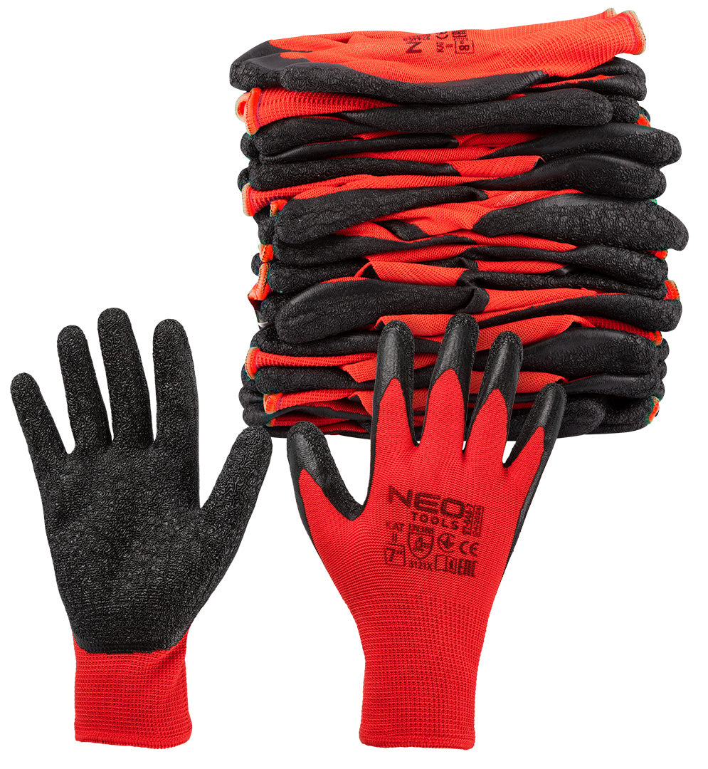 Pracovné rukavice, polyester s latexovým povlakom (krincle),3121X, veľkosť 7 od NEO TOOLS nájdeš na naravis.sk