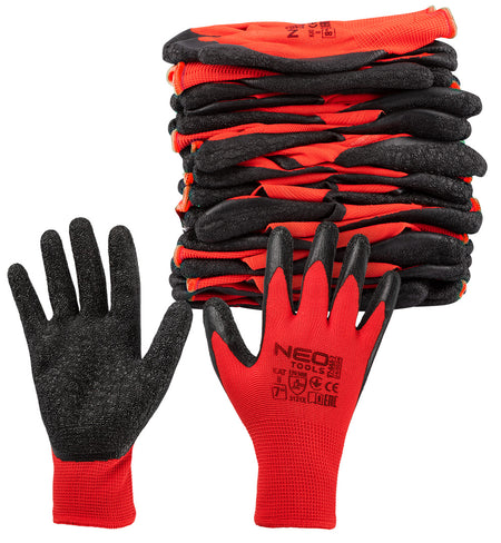 Pracovné rukavice, polyester s latexovým povlakom (krincle),3121X, veľkosť 7 od NEO TOOLS nájdeš na naravis.sk
