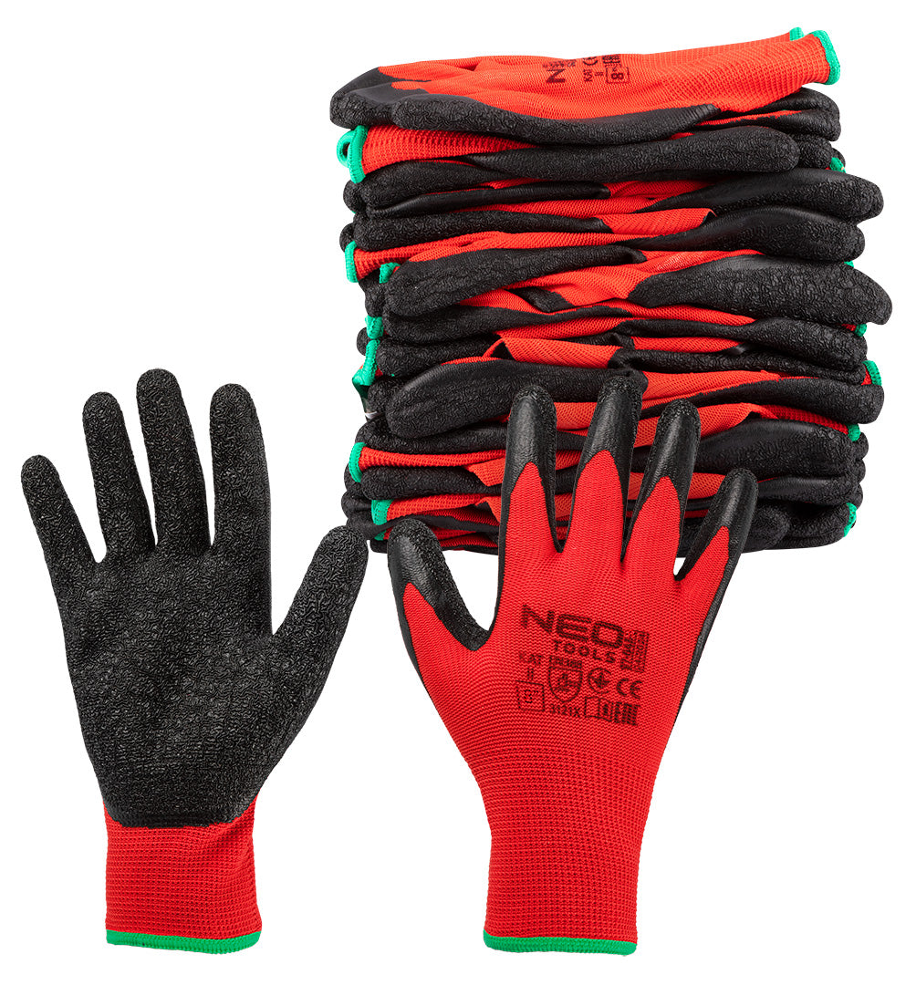 Pracovné rukavice, polyester s latexovým povlakom (krincle),3121X, veľkosť 8 od NEO TOOLS nájdeš na naravis.sk