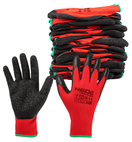 Pracovné rukavice, polyester s latexovým povlakom (krincle),3121X, veľkosť 8 od NEO TOOLS nájdeš na naravis.sk
