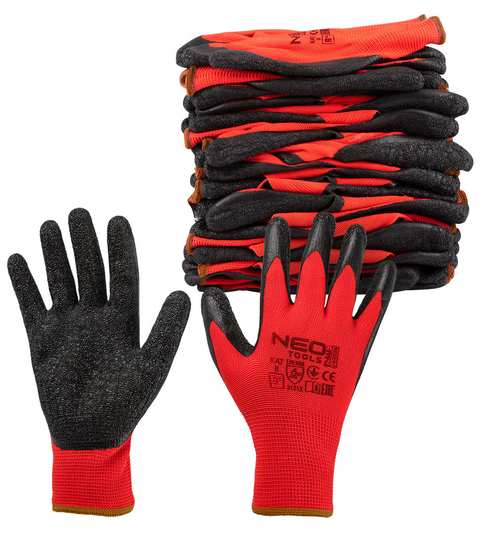 Pracovné rukavice, polyester s latexovým povlakom (krincle),3121X, veľkosť 9 od NEO TOOLS nájdeš na naravis.sk