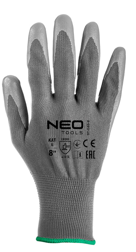 Pracovné rukavice, polyester s PU povlakom, 4131X, veľkosť 8 (karta) od NEO TOOLS nájdeš na naravis.sk