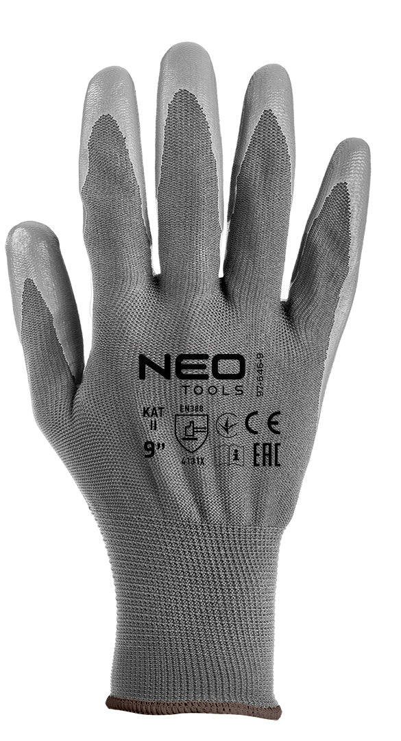 Pracovné rukavice, polyester s PU povlakom, 4131X, veľkosť 9 (karta) od NEO TOOLS nájdeš na naravis.sk