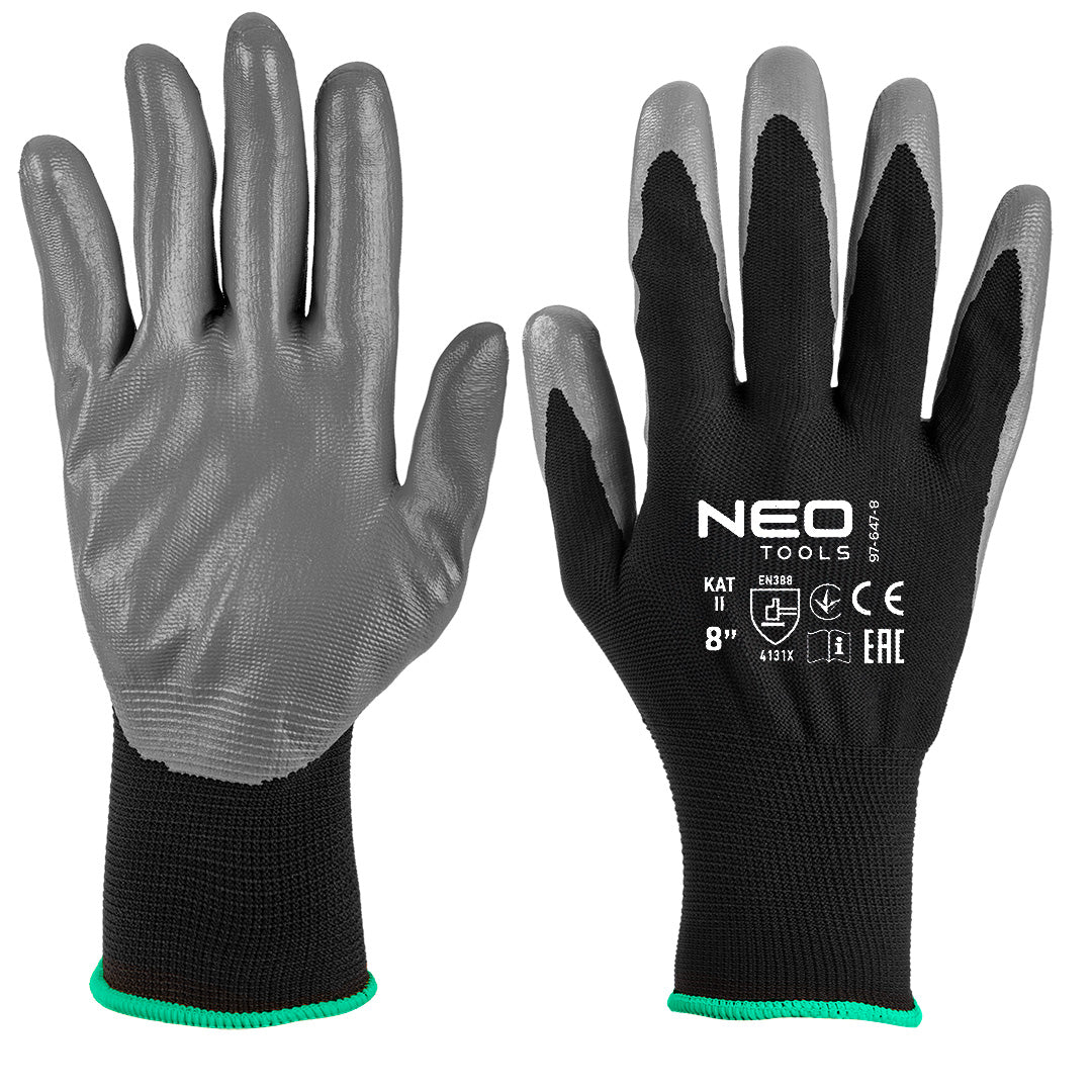 Pracovné rukavice, polyester s povrchovou úpravou ntrylemx, 4131X, veľkosť 8 od NEO TOOLS nájdeš na naravis.sk