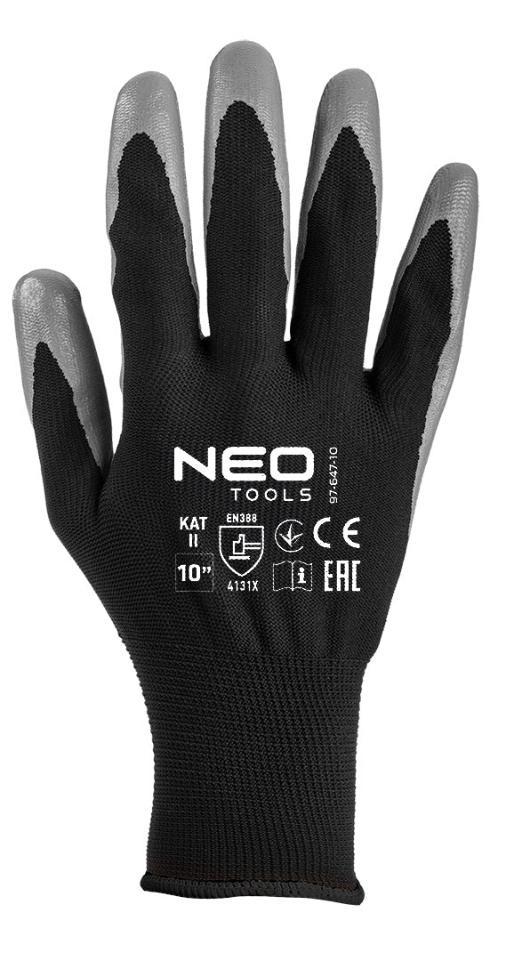 Pracovné rukavice, polyester s nitrilovým povlakom, 4131X, veľkosť 7 (karta) od NEO TOOLS nájdeš na naravis.sk