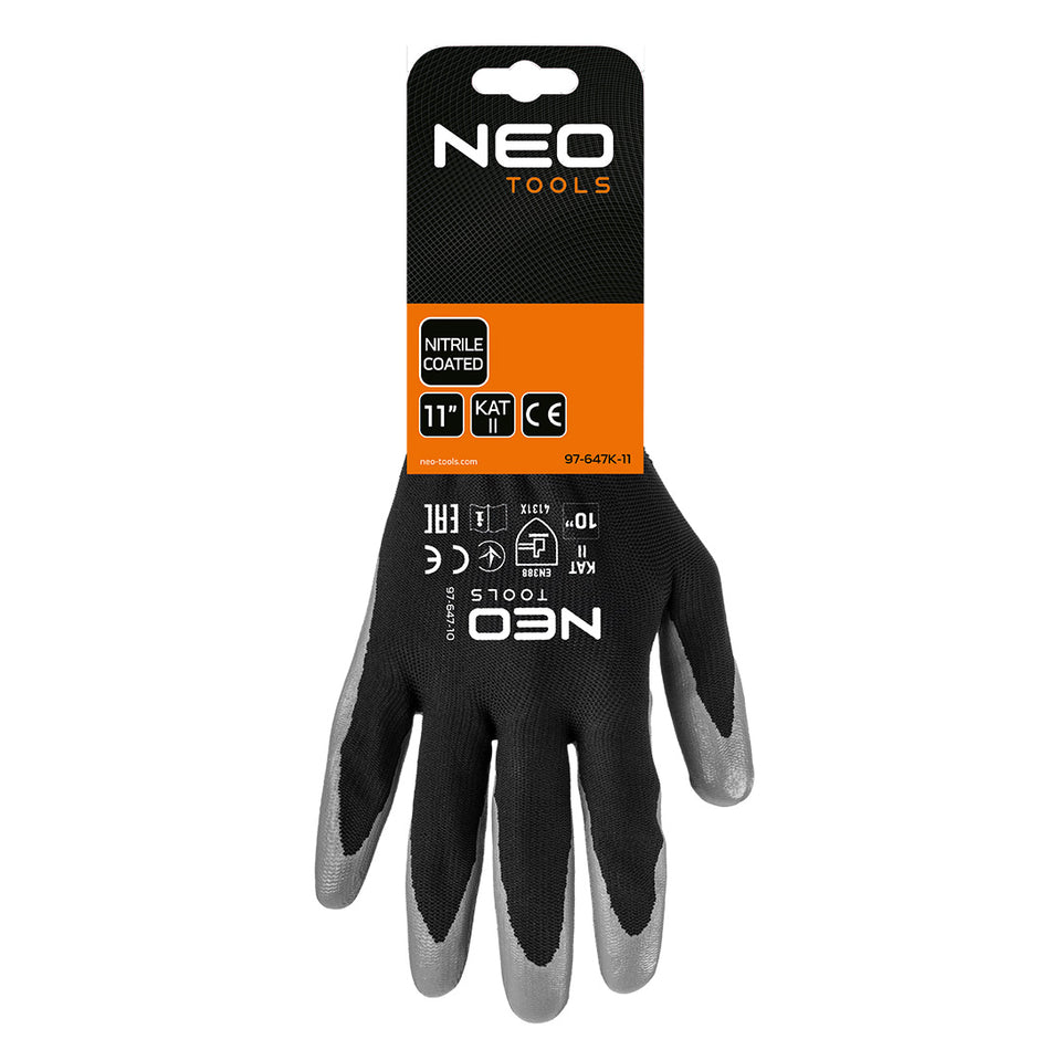 Pracovné rukavice, polyester s nitrilovým povlakom, 4131X, veľkosť 7 (karta) od NEO TOOLS nájdeš na naravis.sk