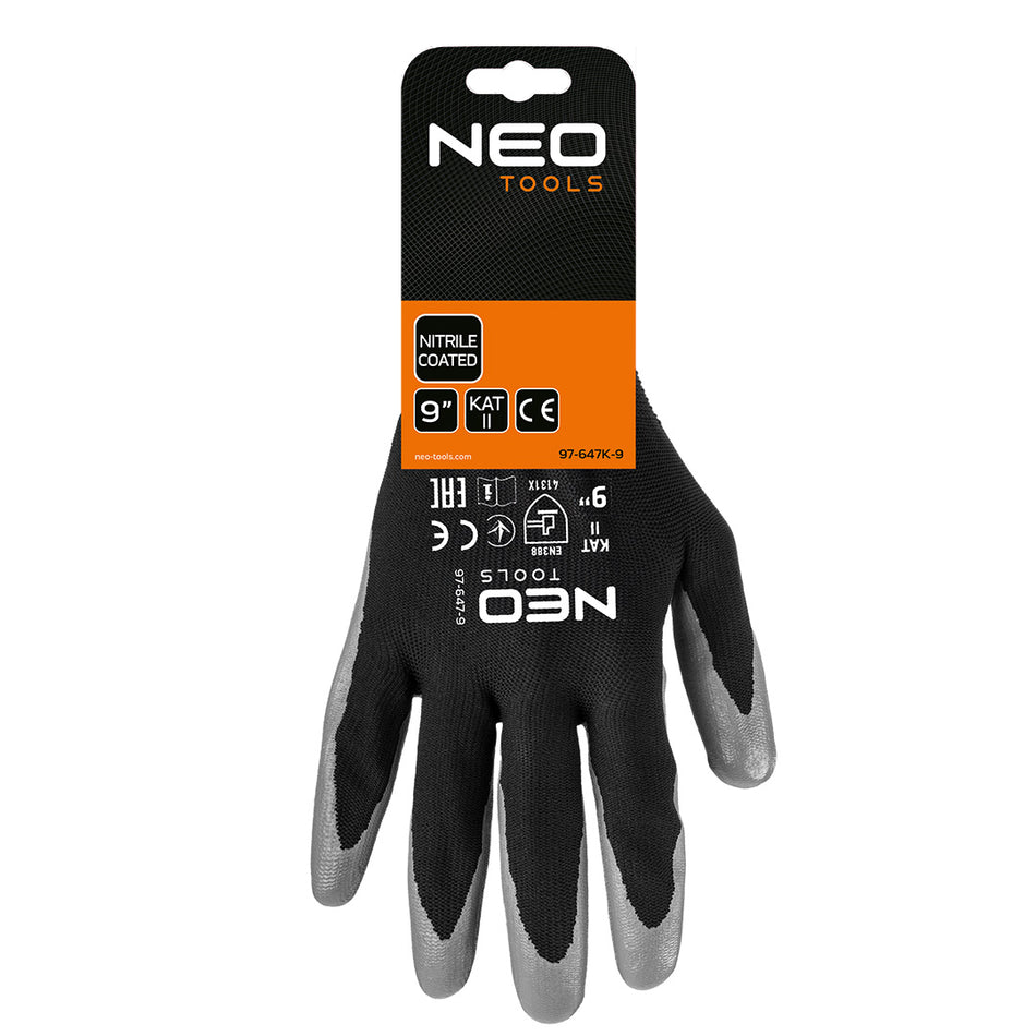 Pracovné rukavice, polyester s nitrilovým povlakom, 4131X, veľkosť 7 (karta) od NEO TOOLS nájdeš na naravis.sk