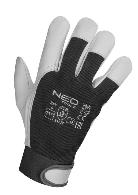 Pracovné rukavice, 2121X, kozia koža, suchý zips, veľkosť 11", CE od NEO TOOLS nájdeš na naravis.sk