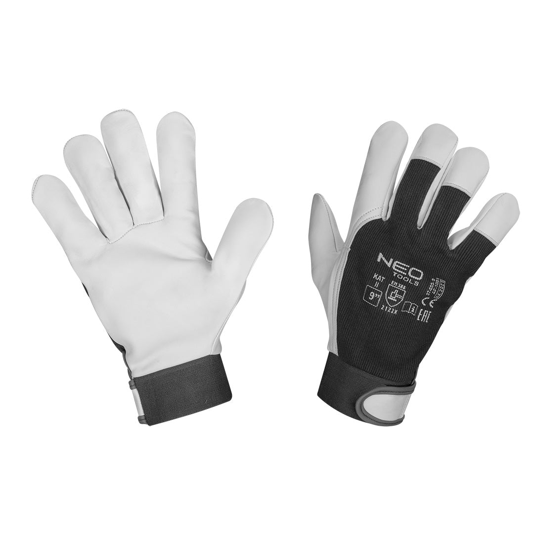 Pracovné rukavice, 2122X, kozia koža, suchý zips, veľkosť 9", CE od NEO TOOLS nájdeš na naravis.sk