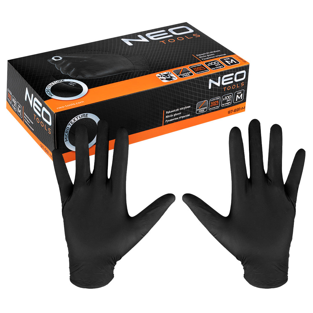 Nitrilové rukavice, čierne, 100 kusov, veľkosť M od NEO TOOLS nájdeš na naravis.sk