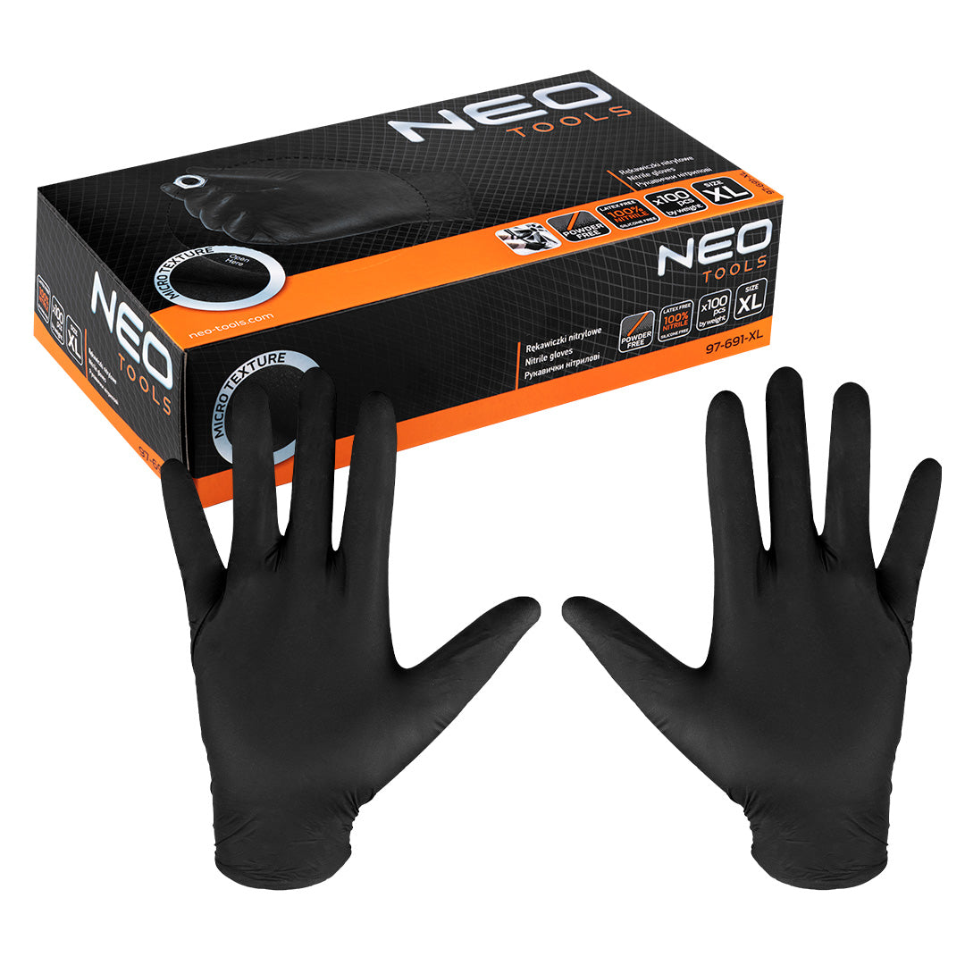 Nitrilové rukavice, čierne, 100 kusov, veľkosť XL od NEO TOOLS nájdeš na naravis.sk