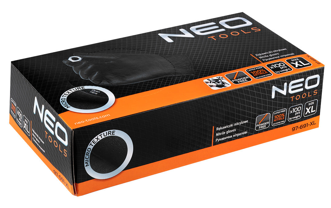 Nitrilové rukavice, čierne, 100 kusov, veľkosť XL od NEO TOOLS nájdeš na naravis.sk