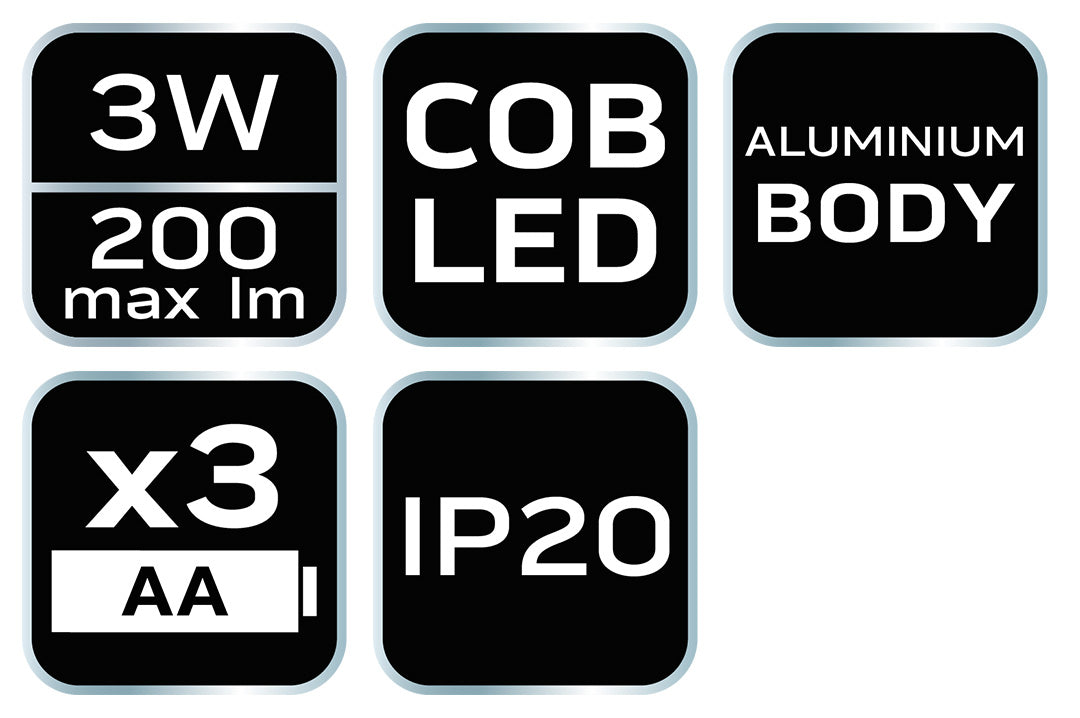 Batériová baterka 3xAA 200 lm COB LED od NEO TOOLS nájdeš na naravis.sk