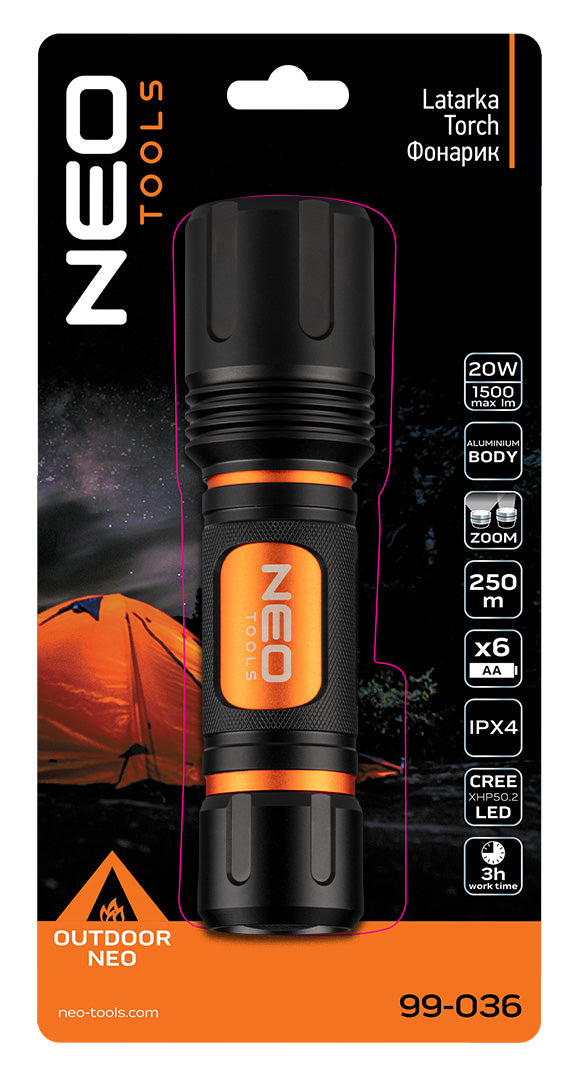 Baterka 6xAA 1500 lm CREE XHP50.2 LED od NEO TOOLS nájdeš na naravis.sk