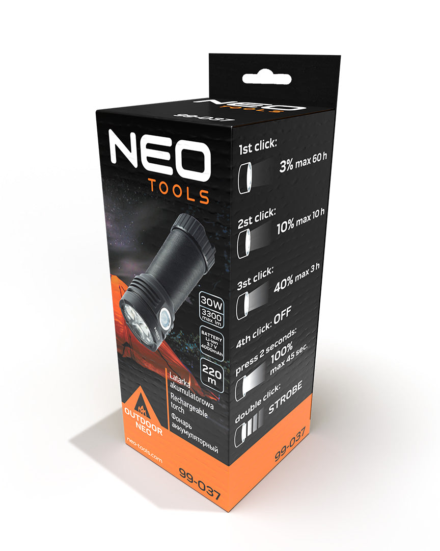 USB dobíjateľná baterka 3300 lm OSRAM P9 LED od NEO TOOLS nájdeš na naravis.sk