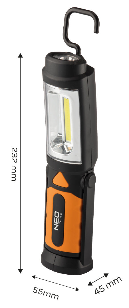 Batériová dielenská lampa 300 lm COB 2 v 1 + batérie 3xAA od NEO TOOLS nájdeš na naravis.sk