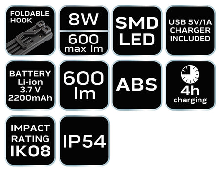 Batériová dielenská lampa 600 lm SMD od NEO TOOLS nájdeš na naravis.sk