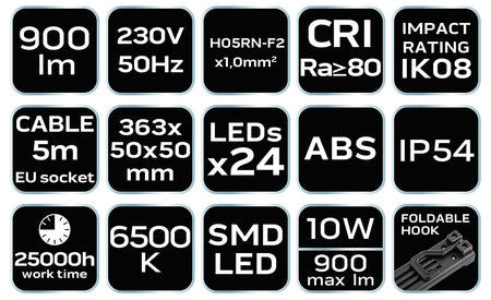 Dielenská lampa 230V 900 lm SMD od NEO TOOLS nájdeš na naravis.sk