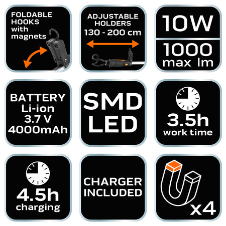Lampa do motorového priestoru na batérie 1000 lm SMD od NEO TOOLS nájdeš na naravis.sk