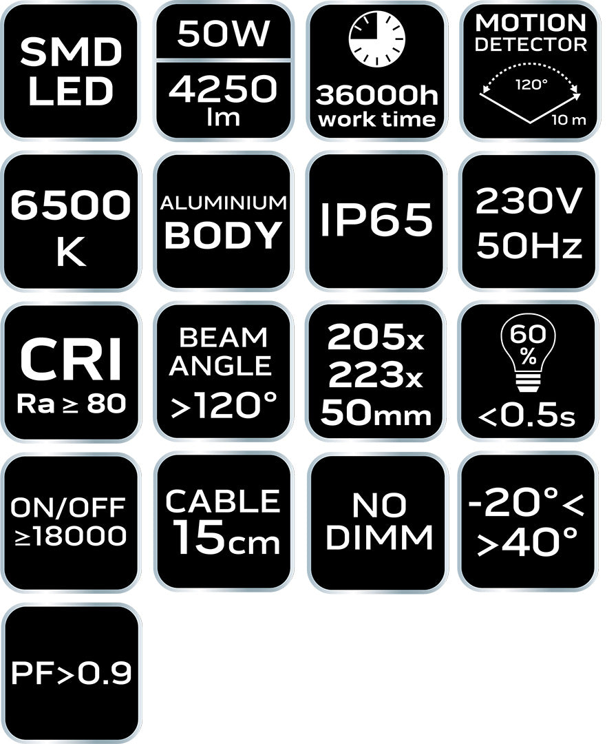Lampa s detektorom pohybu SMD 50W 4000 lm 230V od NEO TOOLS nájdeš na naravis.sk