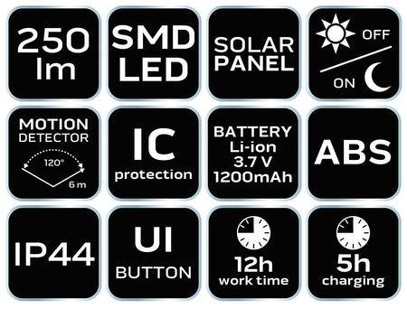 Solárna nástenná lampa 20 SMD LED 250 lm od NEO TOOLS nájdeš na naravis.sk