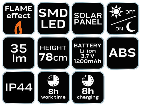 Solárna záhradná lampa plameň SMD knock-on od NEO TOOLS nájdeš na naravis.sk