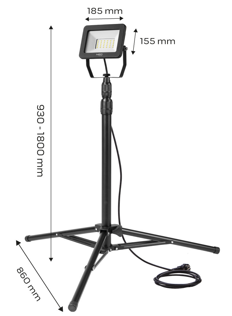 Reflektor jednoduchý 50W SMD LED 4250lm 230V na stojane 1,8m od NEO TOOLS nájdeš na naravis.sk