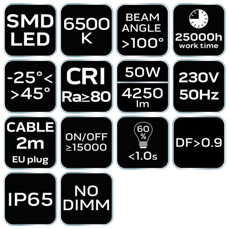 Reflektor 50W SMD LED 4250 lm 230VPrenosný od NEO TOOLS nájdeš na naravis.sk