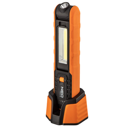 Batériová dielenská lampa 500 lm COB + základňa + nabíjačka od NEO TOOLS nájdeš na naravis.sk