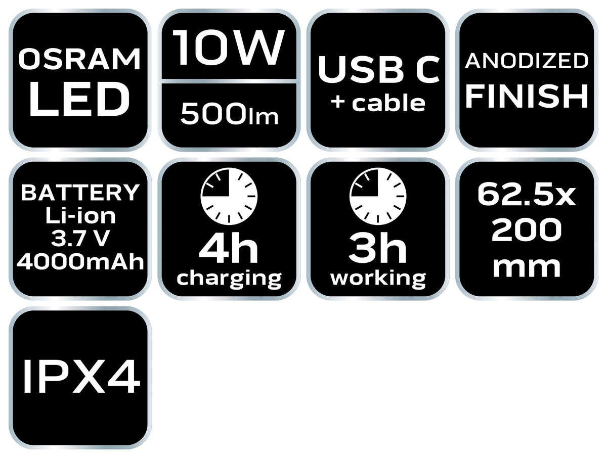 Batéria USB C 500 lm Osram LED od NEO TOOLS nájdeš na naravis.sk