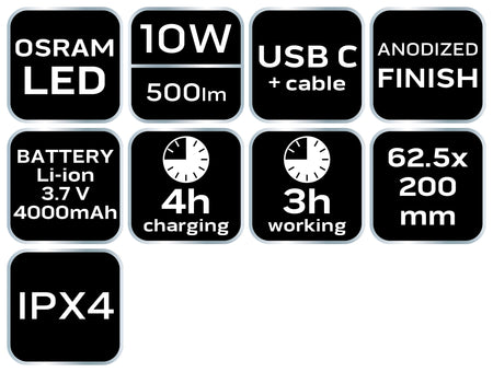 Batéria USB C 500 lm Osram LED od NEO TOOLS nájdeš na naravis.sk
