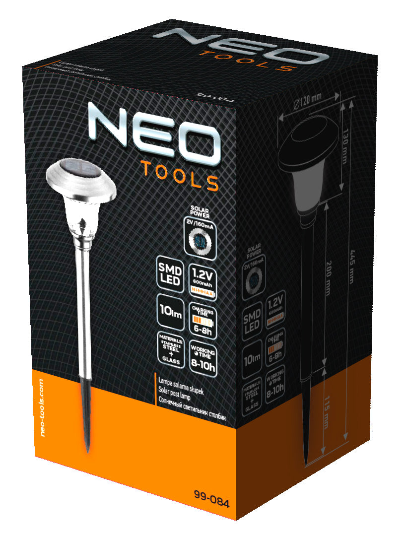 Stĺpová solárna lampa SMD LED 10 lm od NEO TOOLS nájdeš na naravis.sk