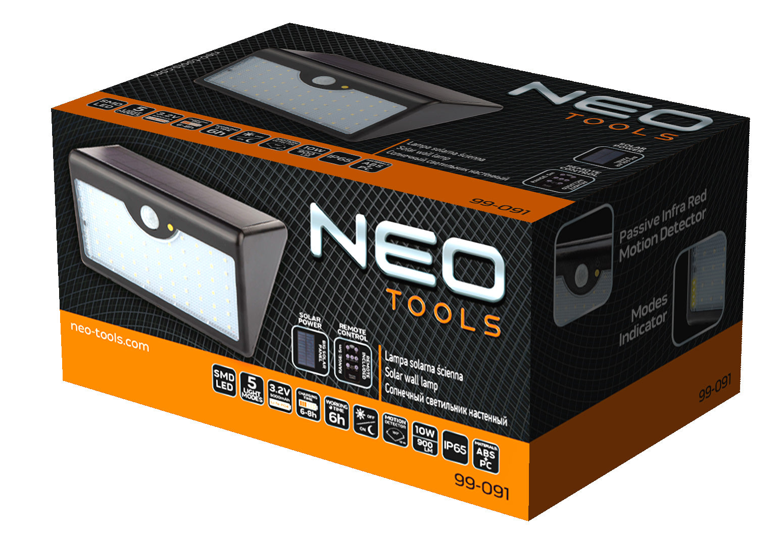 Nástenná solárna lampa + diaľkové ovládanie SMD LED 900 lm od NEO TOOLS nájdeš na naravis.sk
