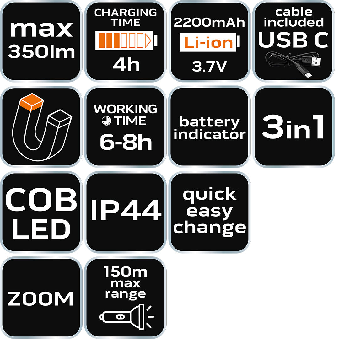 Lampa 3 v 1 od NEO TOOLS nájdeš na naravis.sk