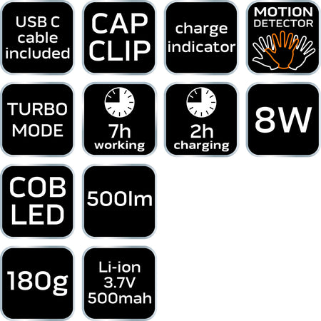 Dobíjateľný svetlomet USB COB LED s výkonom 500 lm 12 kusov od NEO TOOLS nájdeš na naravis.sk