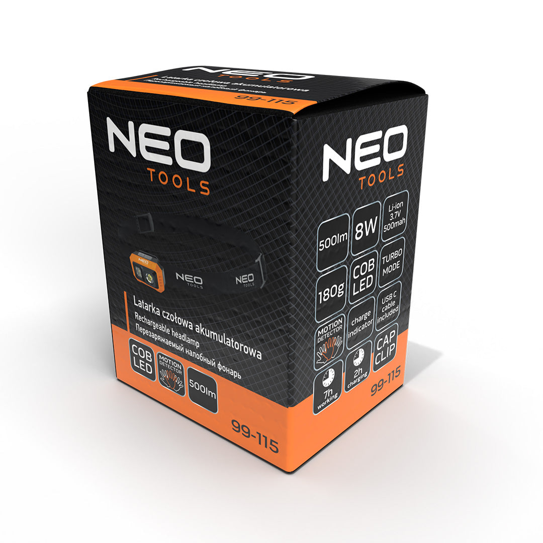 Dobíjateľný svetlomet USB COB LED s výkonom 500 lm 12 kusov od NEO TOOLS nájdeš na naravis.sk