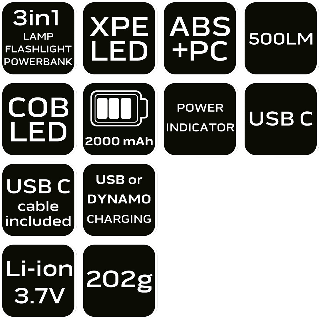 Kempingová lampa 3 v 1 od NEO TOOLS nájdeš na naravis.sk