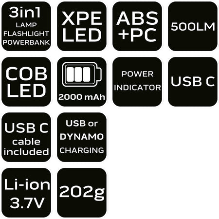 Kempingová lampa 3 v 1 od NEO TOOLS nájdeš na naravis.sk