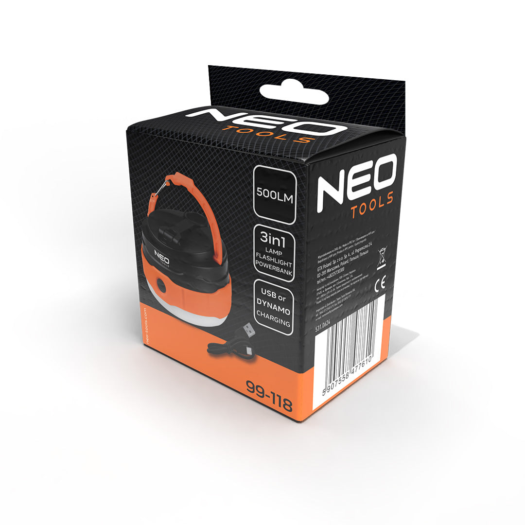Kempingová lampa 3 v 1 od NEO TOOLS nájdeš na naravis.sk
