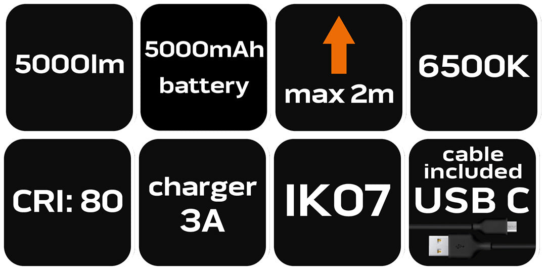 Stojanová lampa na batérie 5000lm + nabíjačka od NEO TOOLS nájdeš na naravis.sk