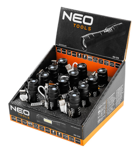 Dobíjacia baterka XPE+COB 220 lm, násobky 12. od NEO TOOLS nájdeš na naravis.sk