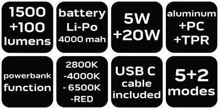 Batériová dielenská lampa s baterkou 1500+100lm od NEO TOOLS nájdeš na naravis.sk