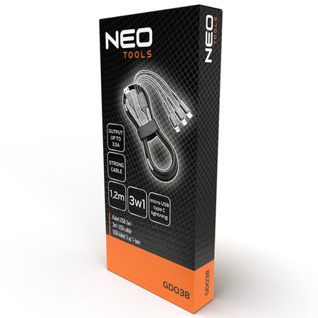 Kábel 3 v 1, 1,2 m od NEO TOOLS nájdeš na naravis.sk